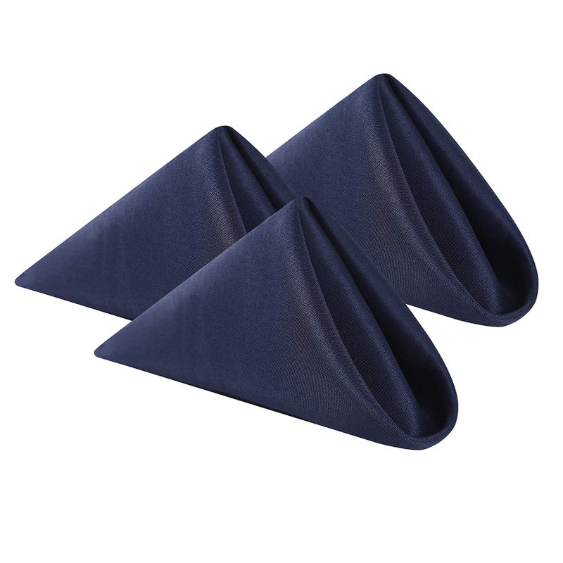 Cupuamon Cloth Napkins 17x17 inch Washable Polyester Dinner Napkins Soft Table Napkins for Wedding Party Dining Banquet(Navy,50PCS) - Image 1